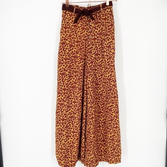 NWT Free People Bennie Animal Leopard Print Wide Leg Pants - Picture 4 of 8